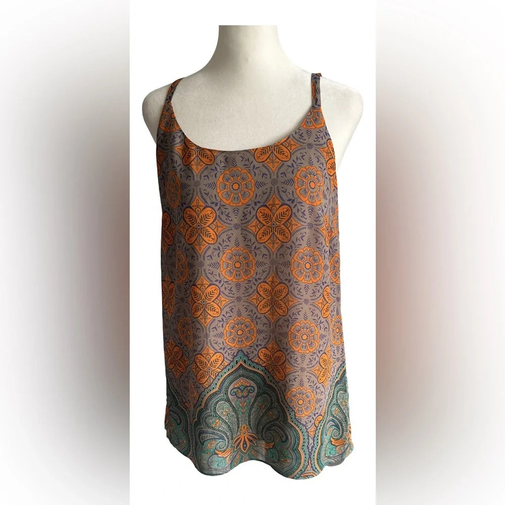 Cabi Women’s Arabesque Cami Tank Top Floral Paisley Size XS Sleeveless Blouse